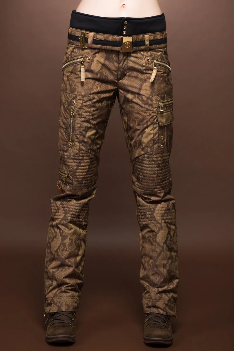 Gwenn Leather Python Print Ski Pants