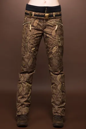 Gwenn Leather Python Print Ski Pants