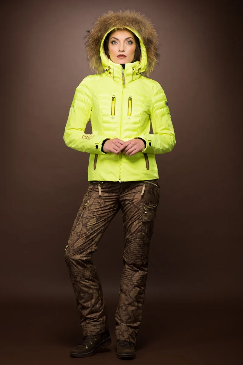 Gwenn Leather Python Print Ski Pants