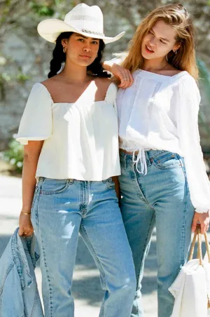 Harlow Top | Ivory silk blouse