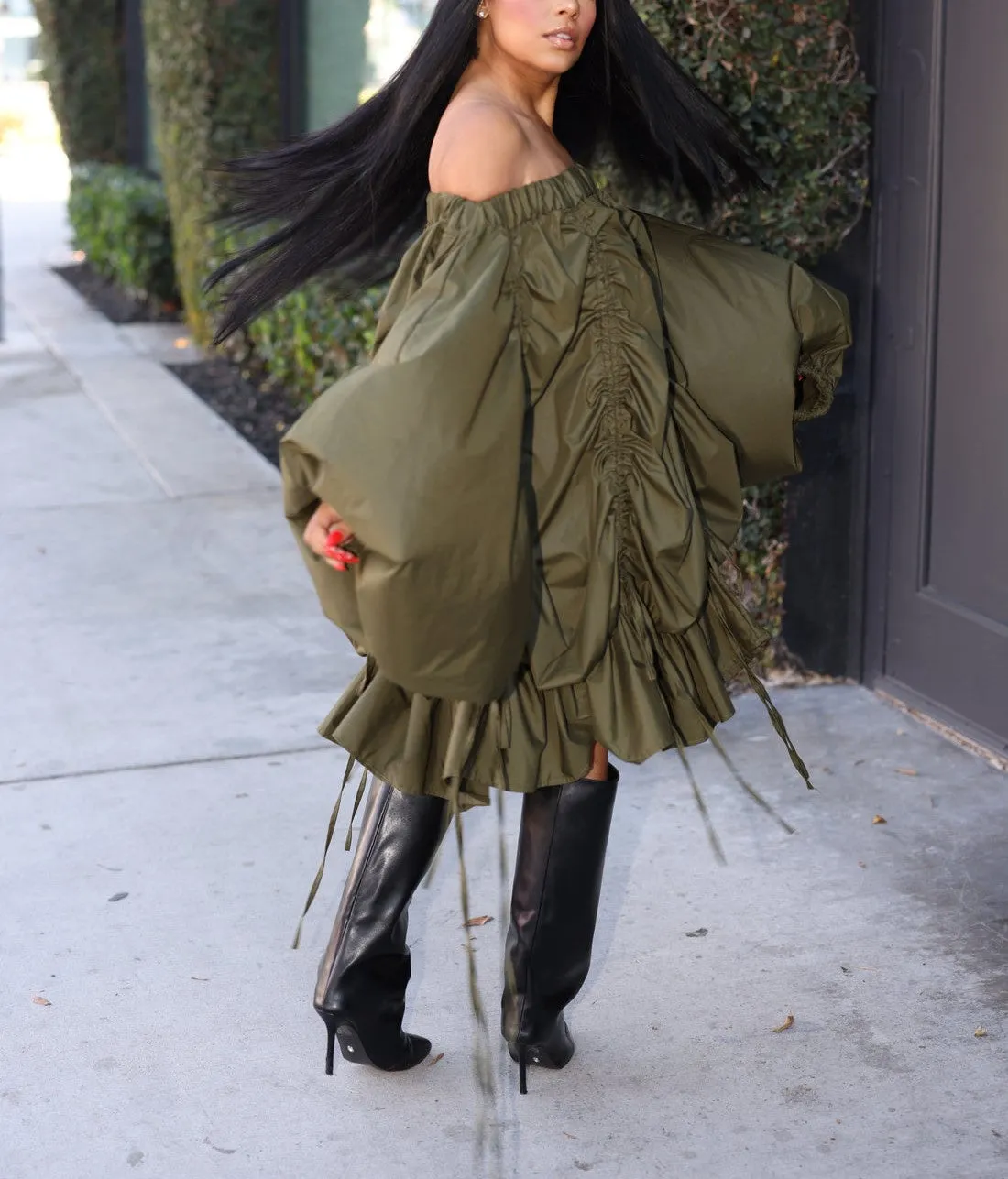 HD1951P - OFF SHOULDER STRING DRESS