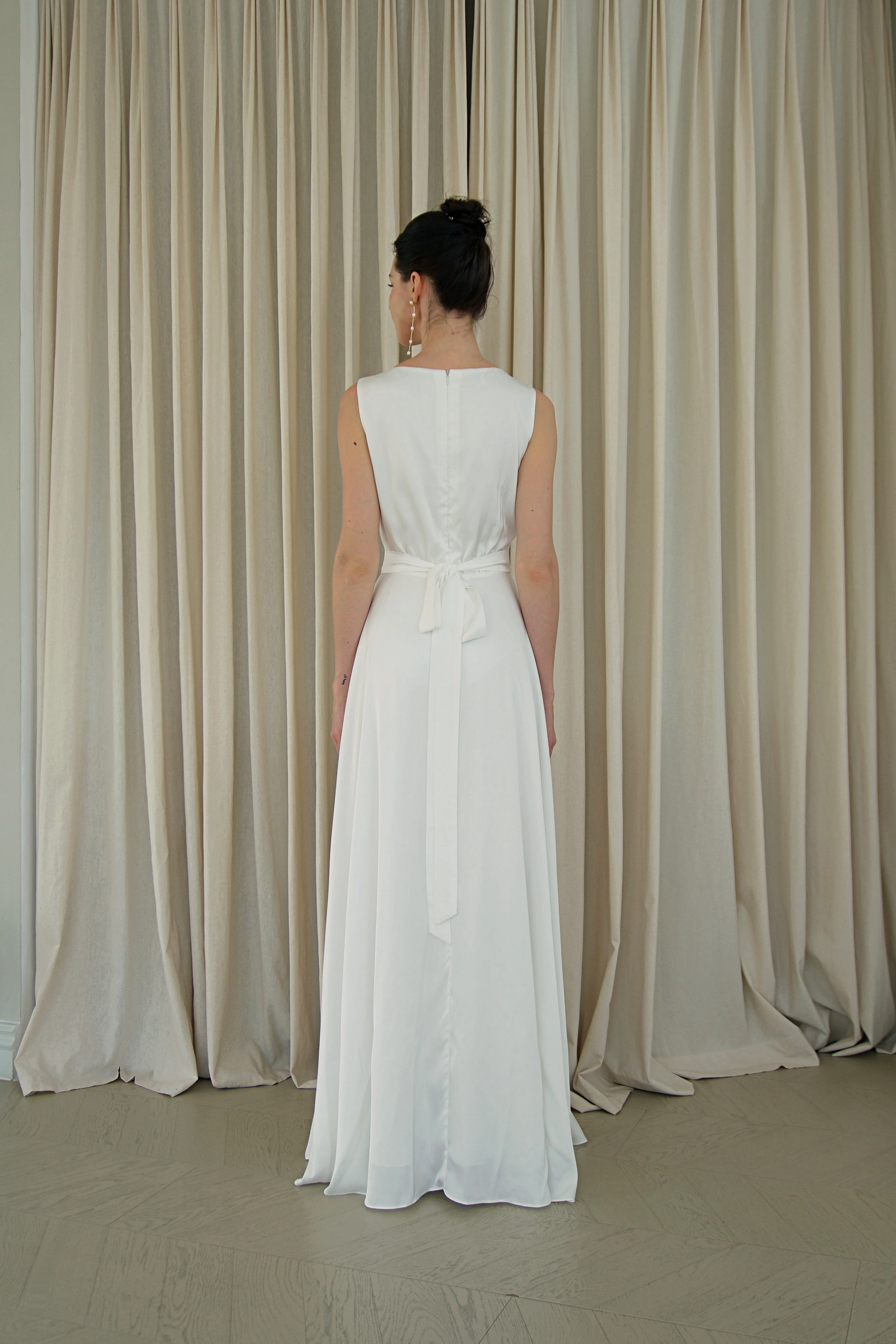 Helena Boat-neck Floor Length Dress