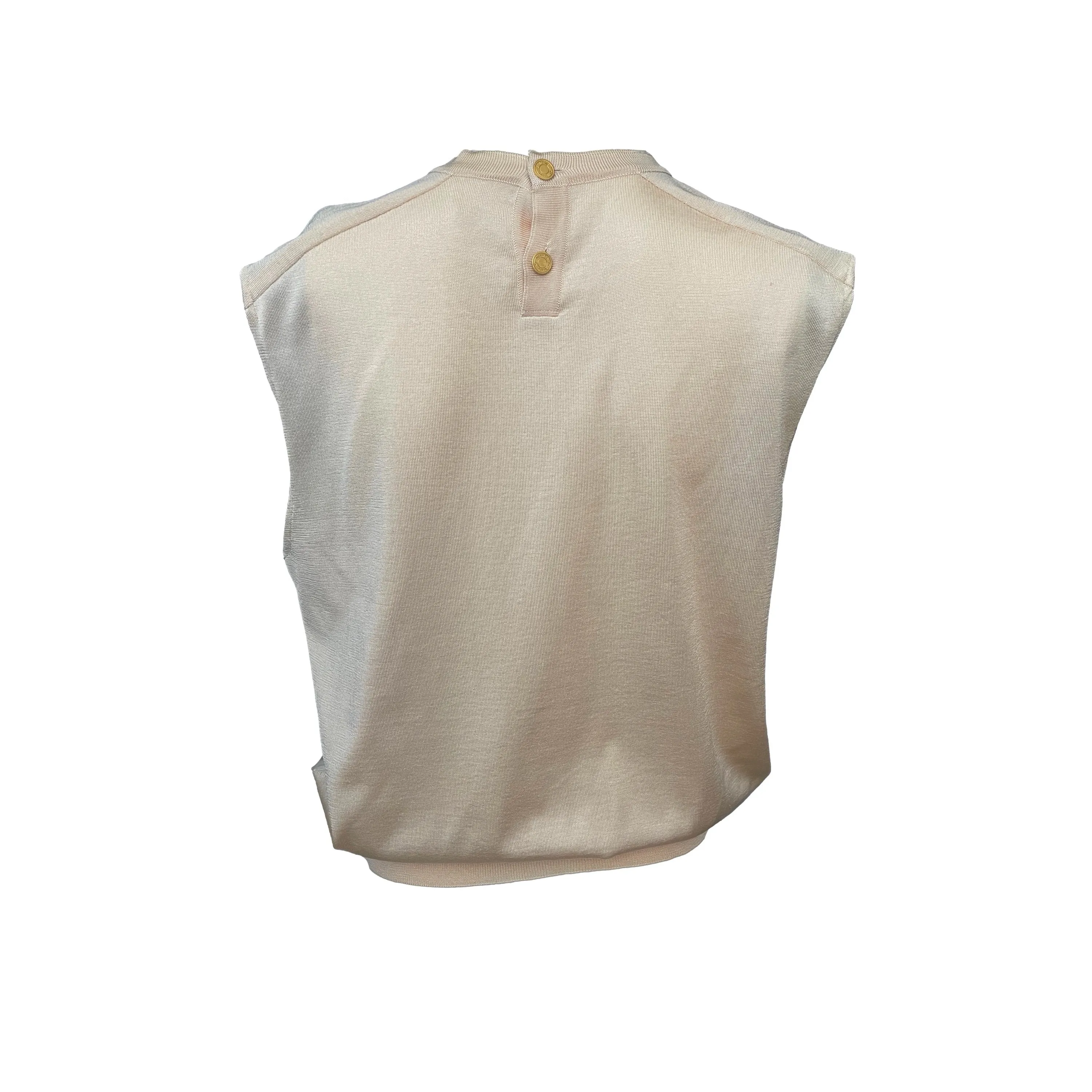 Hermes Cream Horse Print Top