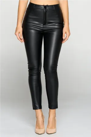 Highwaist leather pants with pockets