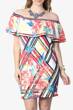 Hila Floral Off Shoulder Dress PLUS