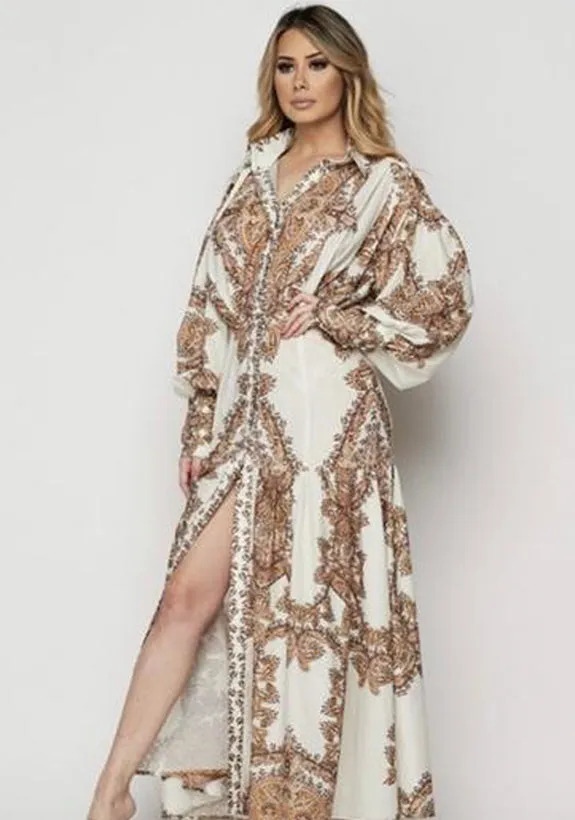 Hippie Vibez Bandanna Print Maxi Dress