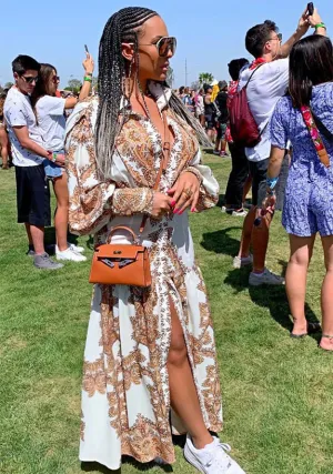 Hippie Vibez Bandanna Print Maxi Dress
