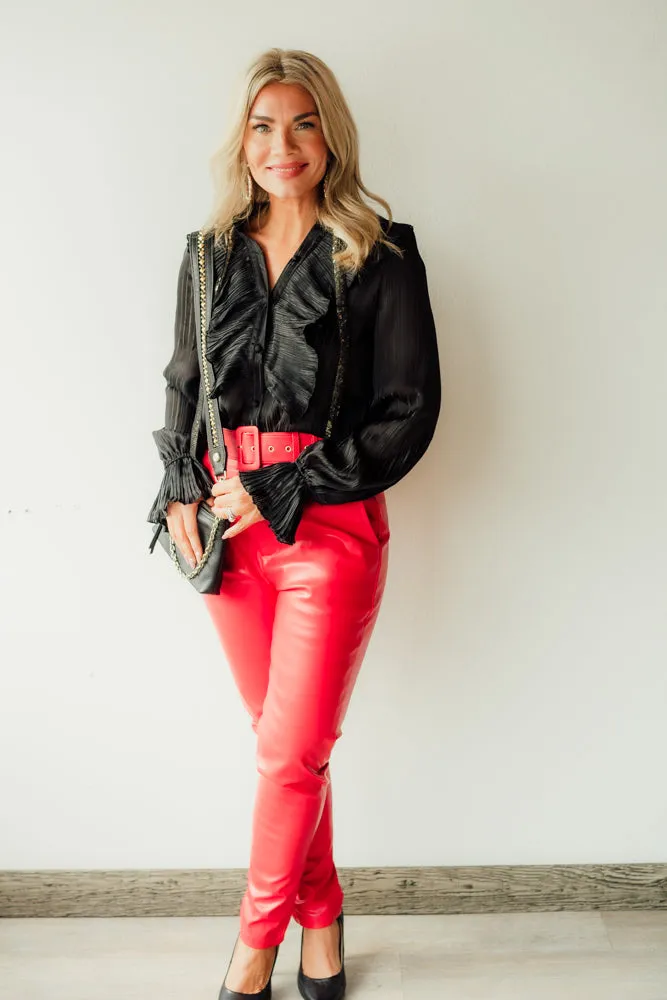 Holly Belted Leather Pants