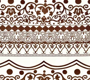 Home Couture Fabric: Carnavale Border - Custom New Tobacco on Silk Matka
