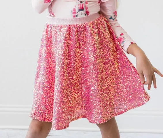 HOT PINK SEQUIN TWIRL SKIRT | Mila and Rose