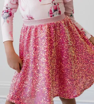 HOT PINK SEQUIN TWIRL SKIRT | Mila and Rose