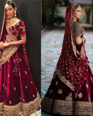 Indian traditional hot maroon Bridal lehenga choli 2019 # B1970