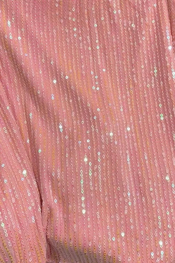 Iridescent Pink Sequin Mini Skirt 3/22/24 8339
