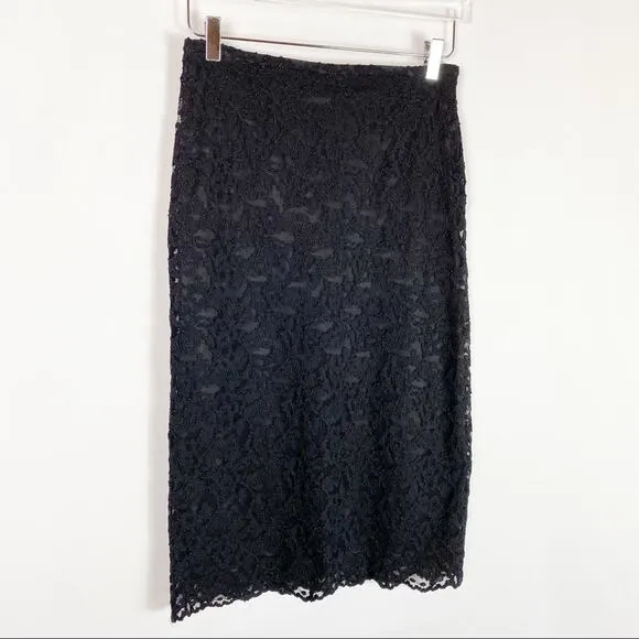 ISABEL de PEDRO BLACK LACE TUBE SKIRT NWT 6