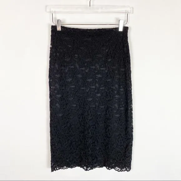 ISABEL de PEDRO BLACK LACE TUBE SKIRT NWT 6
