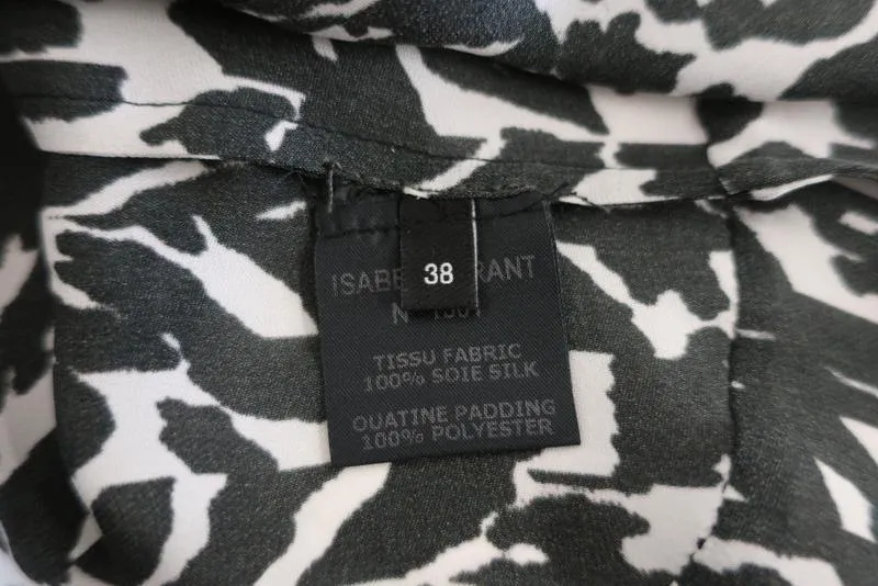 Isabel Marant Blouse Moss White/Black Leopard Print Silk Size 38 Sleeveless Top