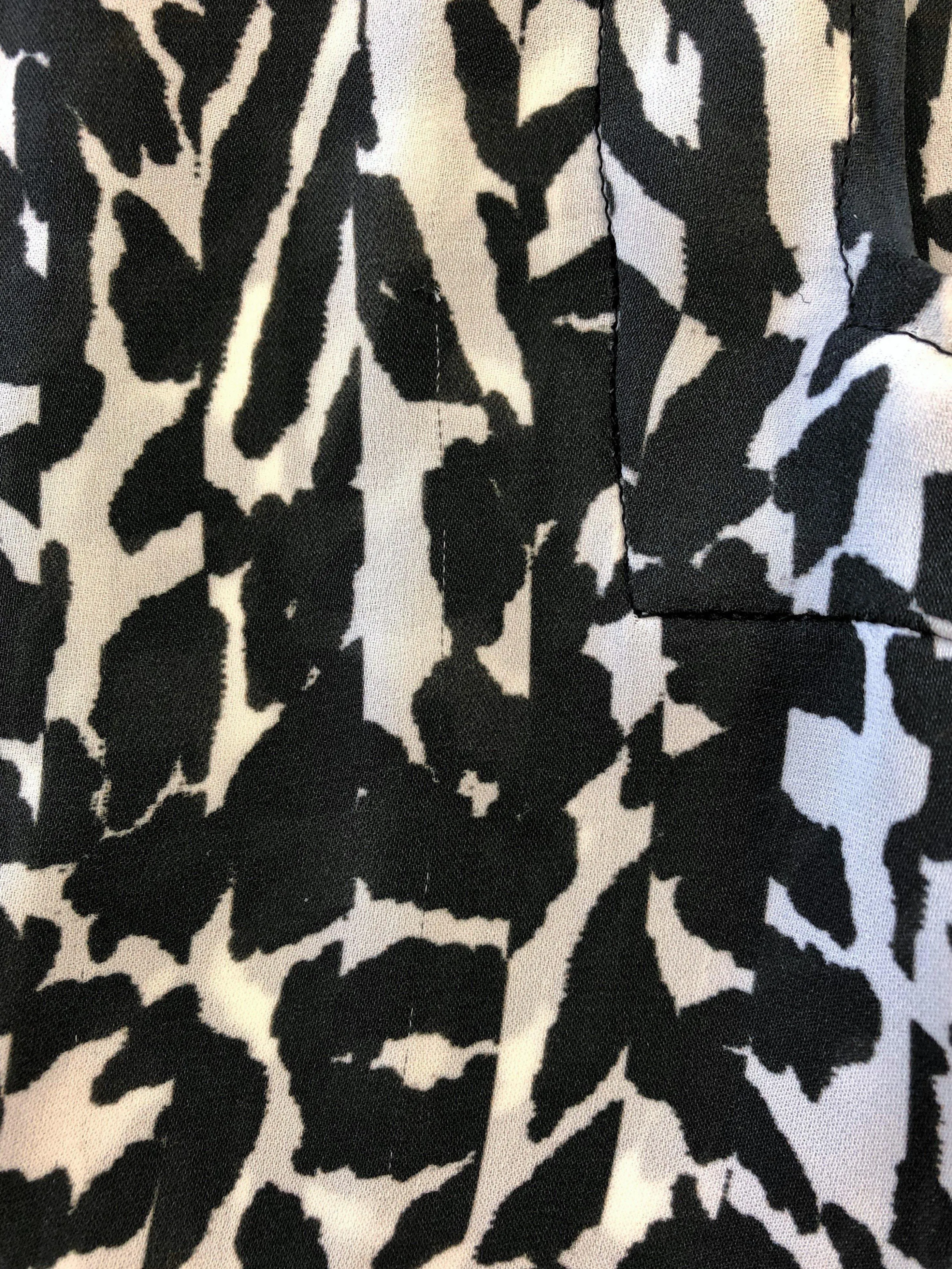 Isabel Marant Blouse Moss White/Black Leopard Print Silk Size 38 Sleeveless Top