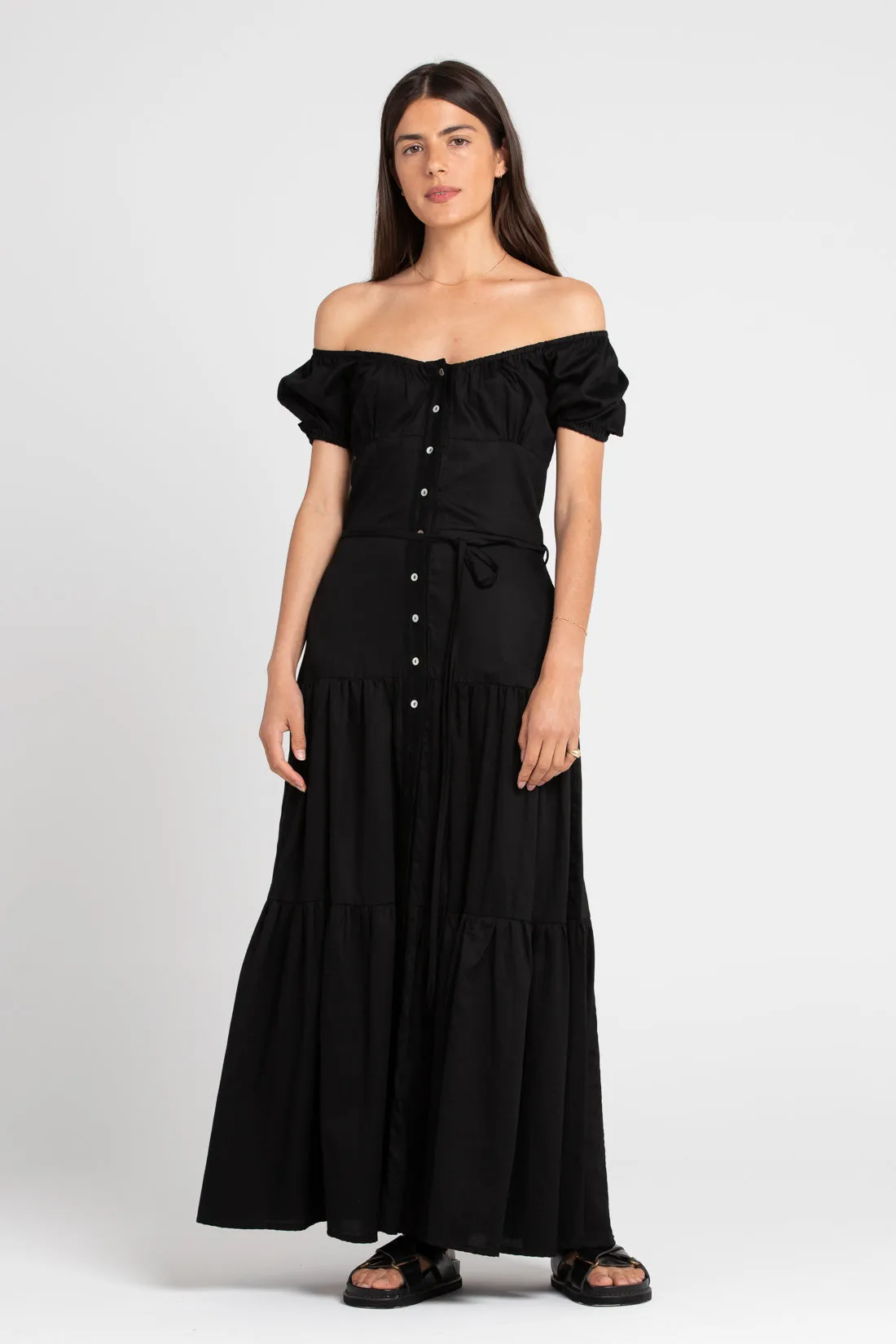 Isabella Off The Shoulder Dress Black