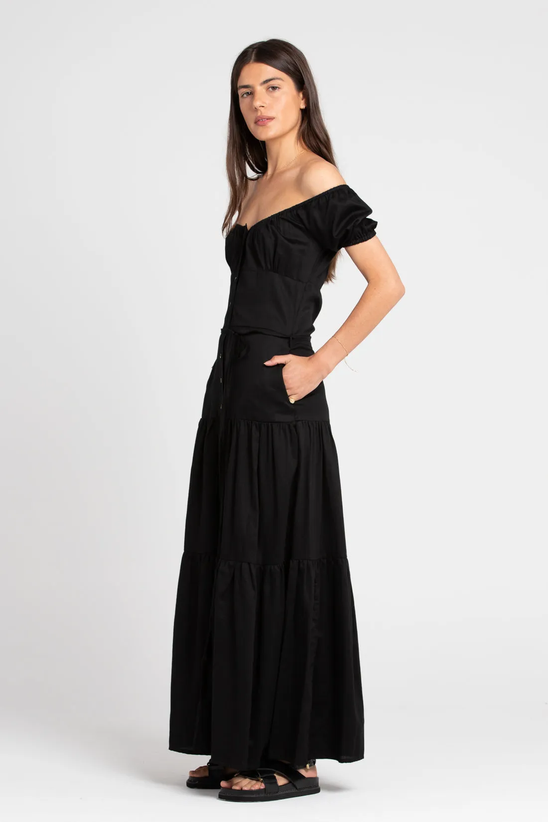 Isabella Off The Shoulder Dress Black