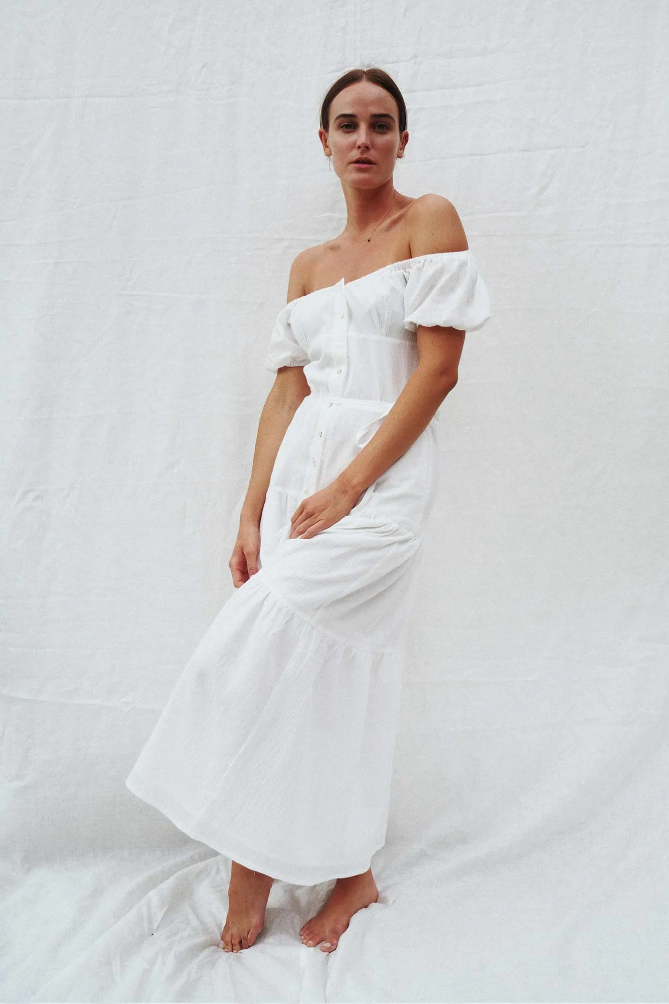 Isabella Off The Shoulder Dress White