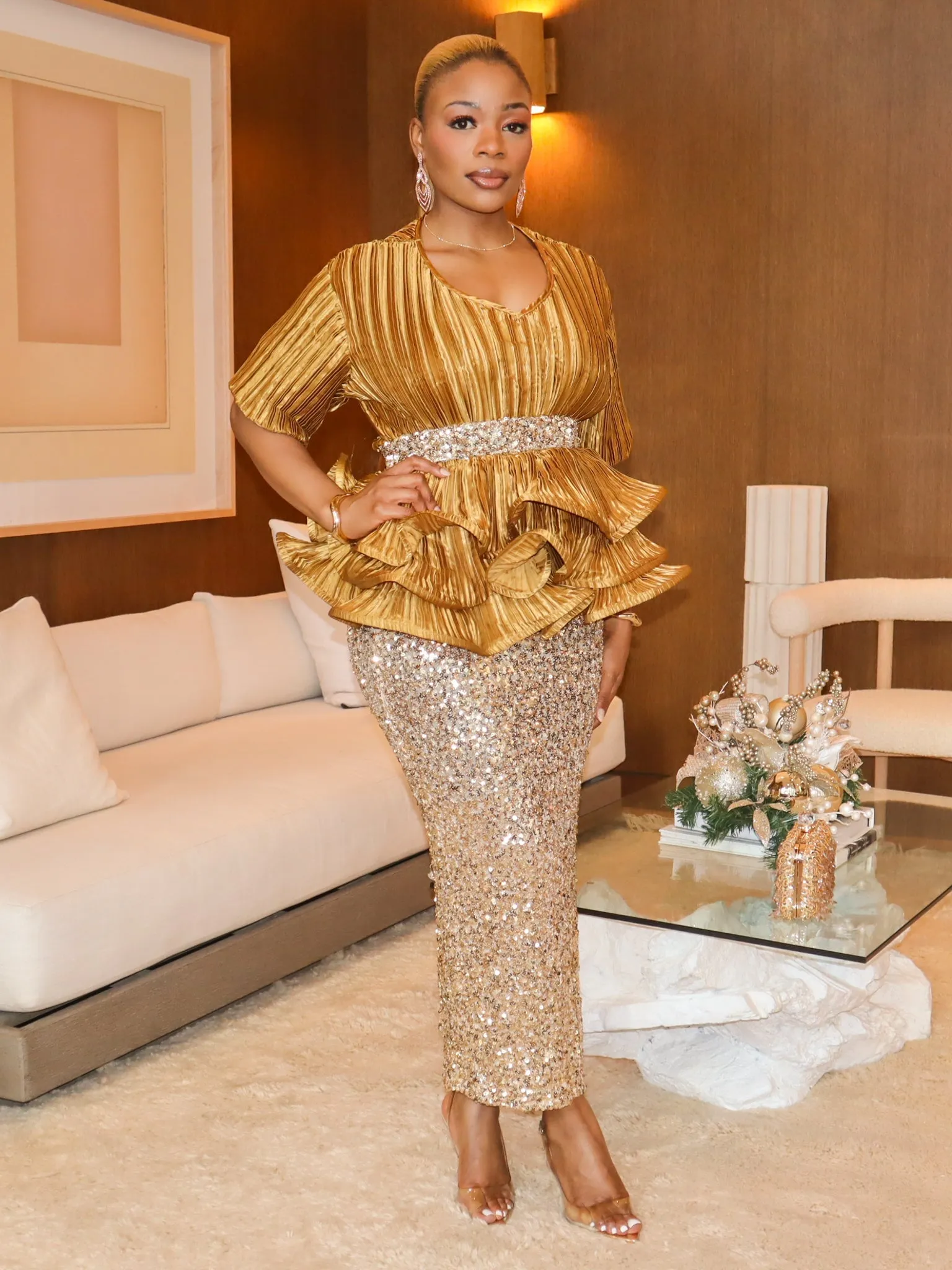 Isabelle Sequin Skirt Set