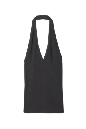 Ivey Silk Halter | Black