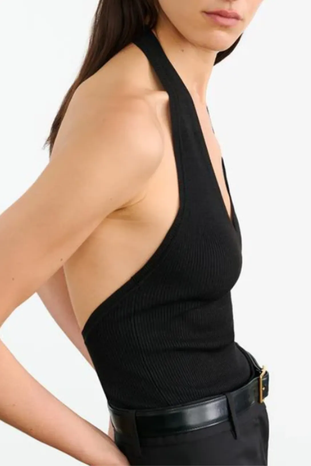 Ivey Silk Halter | Black
