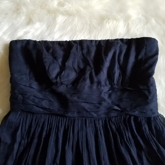 J. Crew Juliet Silk Chiffon Navy Blue Dress Size 8