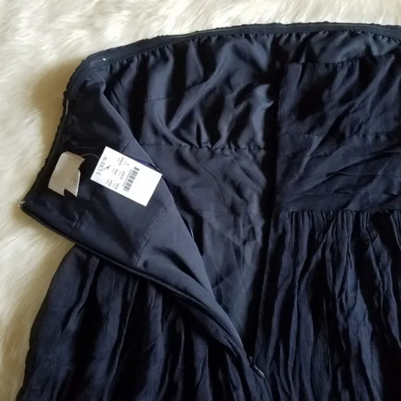 J. Crew Juliet Silk Chiffon Navy Blue Dress Size 8