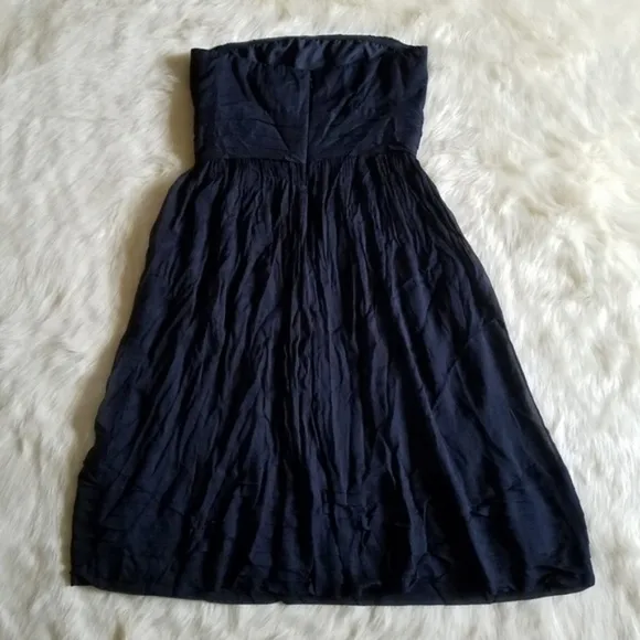 J. Crew Juliet Silk Chiffon Navy Blue Dress Size 8