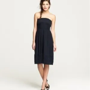 J. Crew Juliet Silk Chiffon Navy Blue Dress Size 8