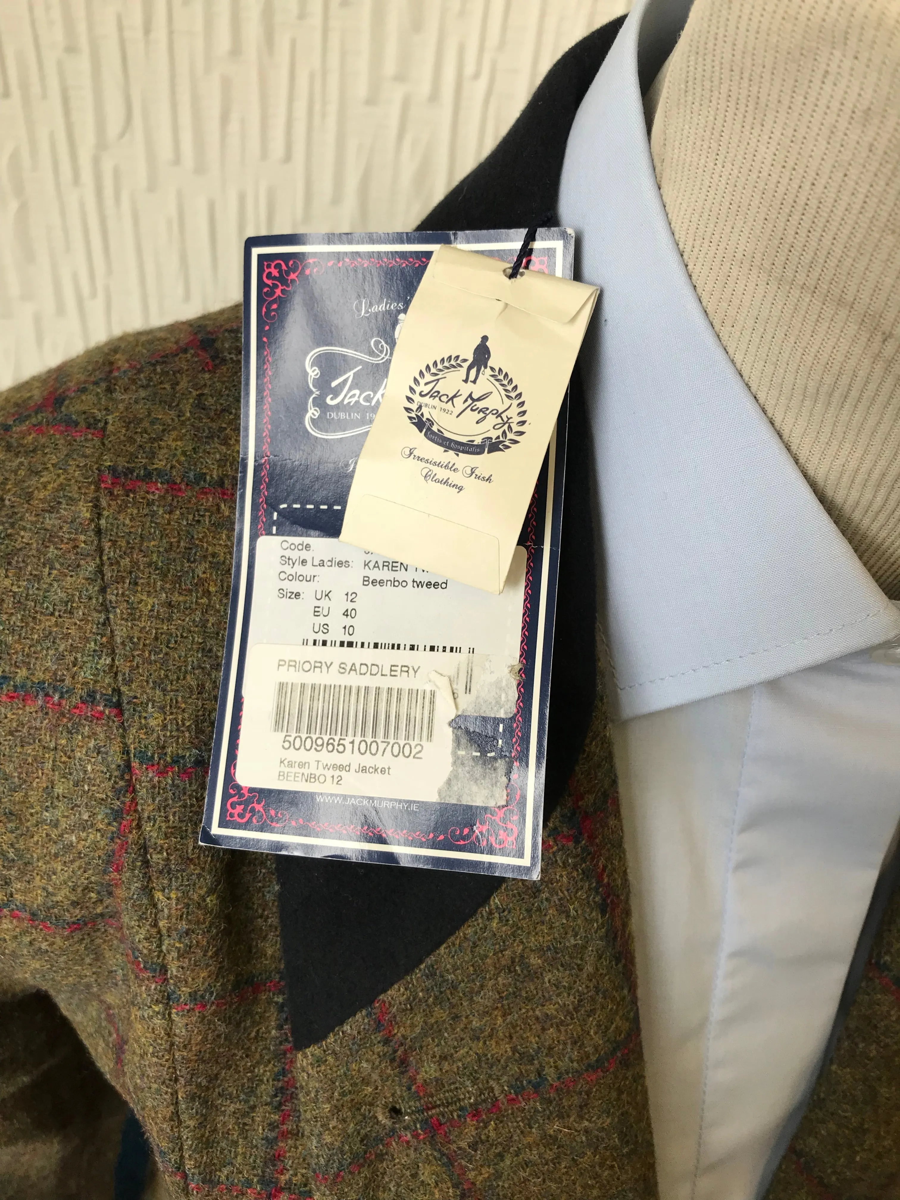 Jack Murphy Karen tweed beenbo tweed jacket size uk 12 (36) FREE POSTAGE 🔵