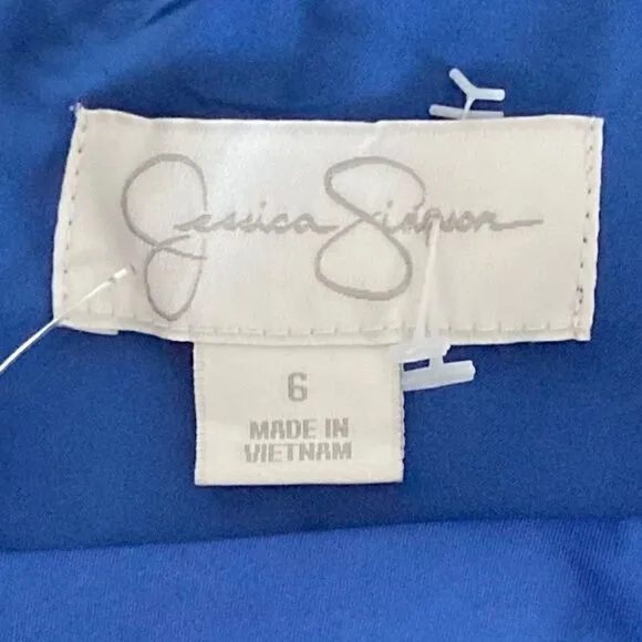 Jessica Simpson Women's One Shoulder Peplum Dress Blue NWT size 6