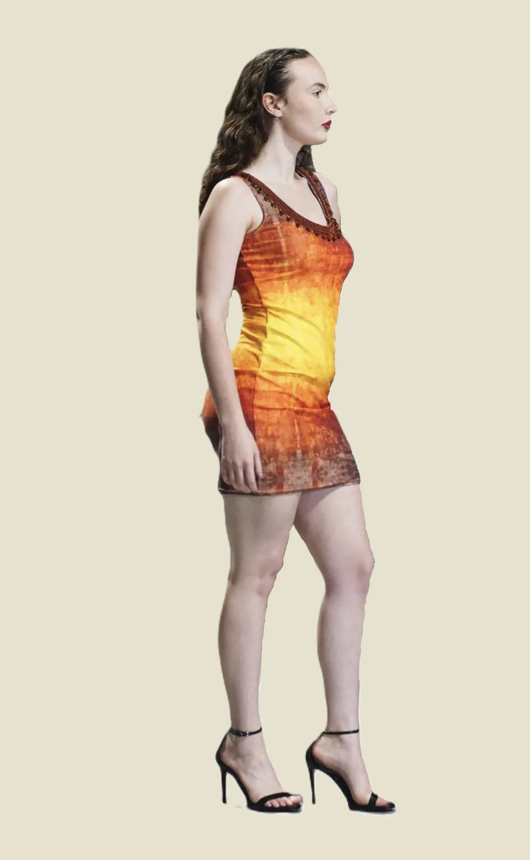 Jeweled  Sunrise Ombre Bodycon Dress