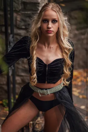 JOLIE Pleuche Crop Top