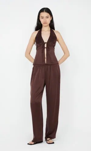 KAIA HALTER TOP - CHOC PLUM