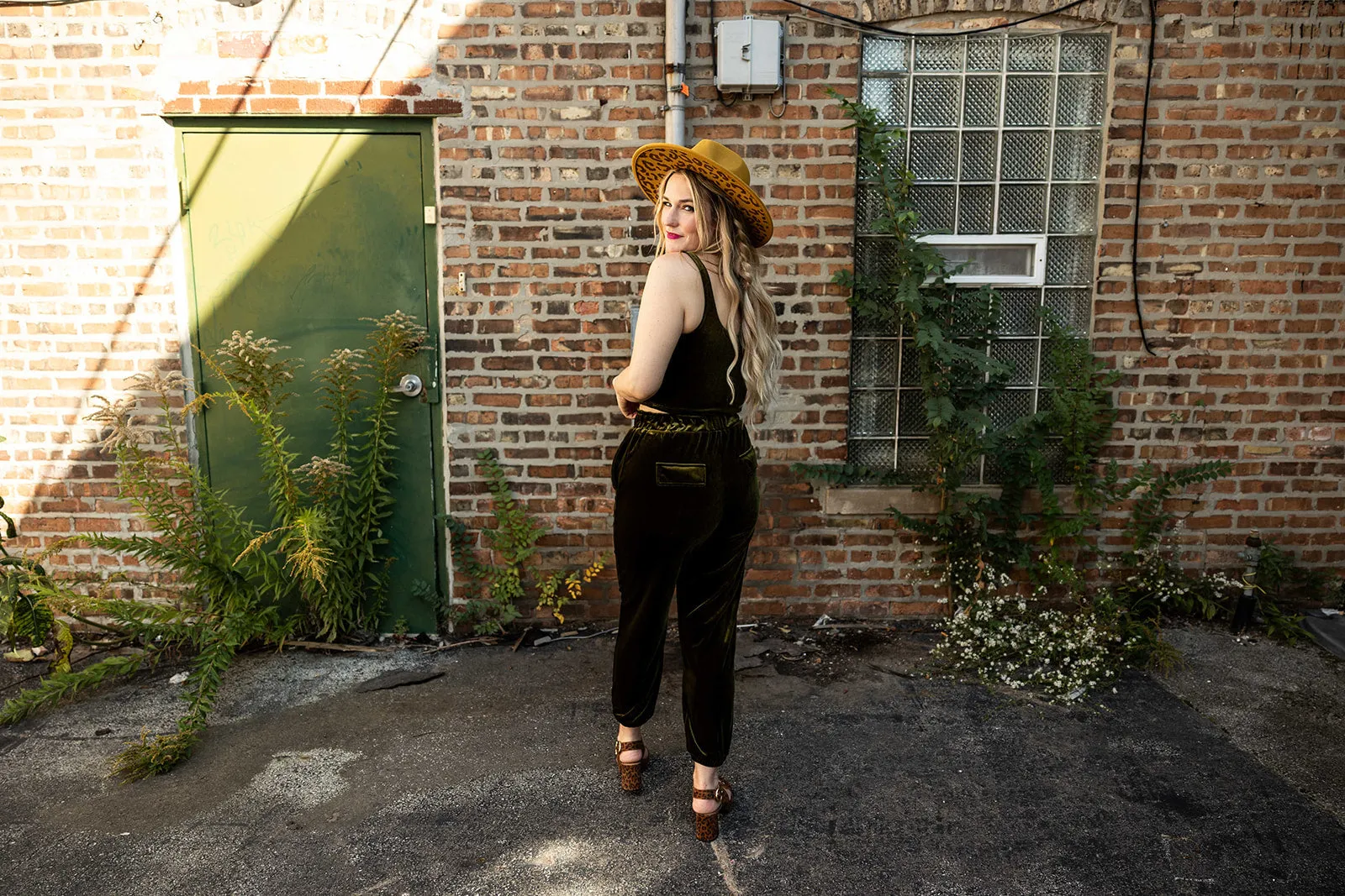 katelyn set in moody olive velvet