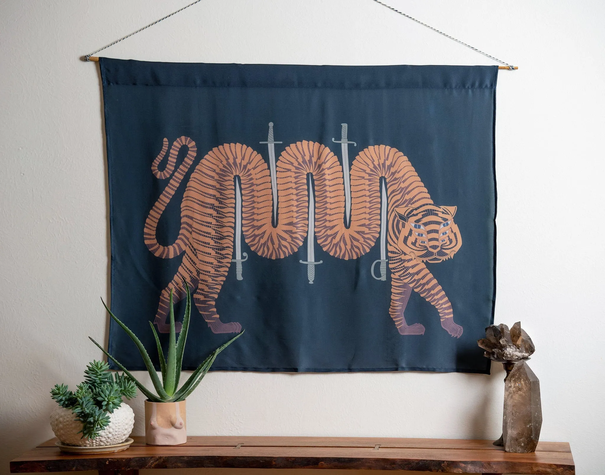 King Sidestep Silk Tapestry