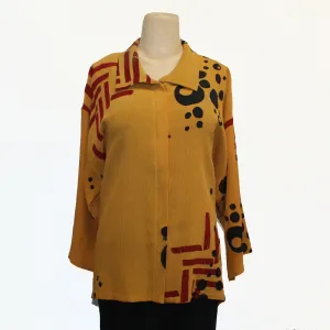 Kiss of the Wolf Top, Kimono, Cambodia, Red Aztec & Black, L