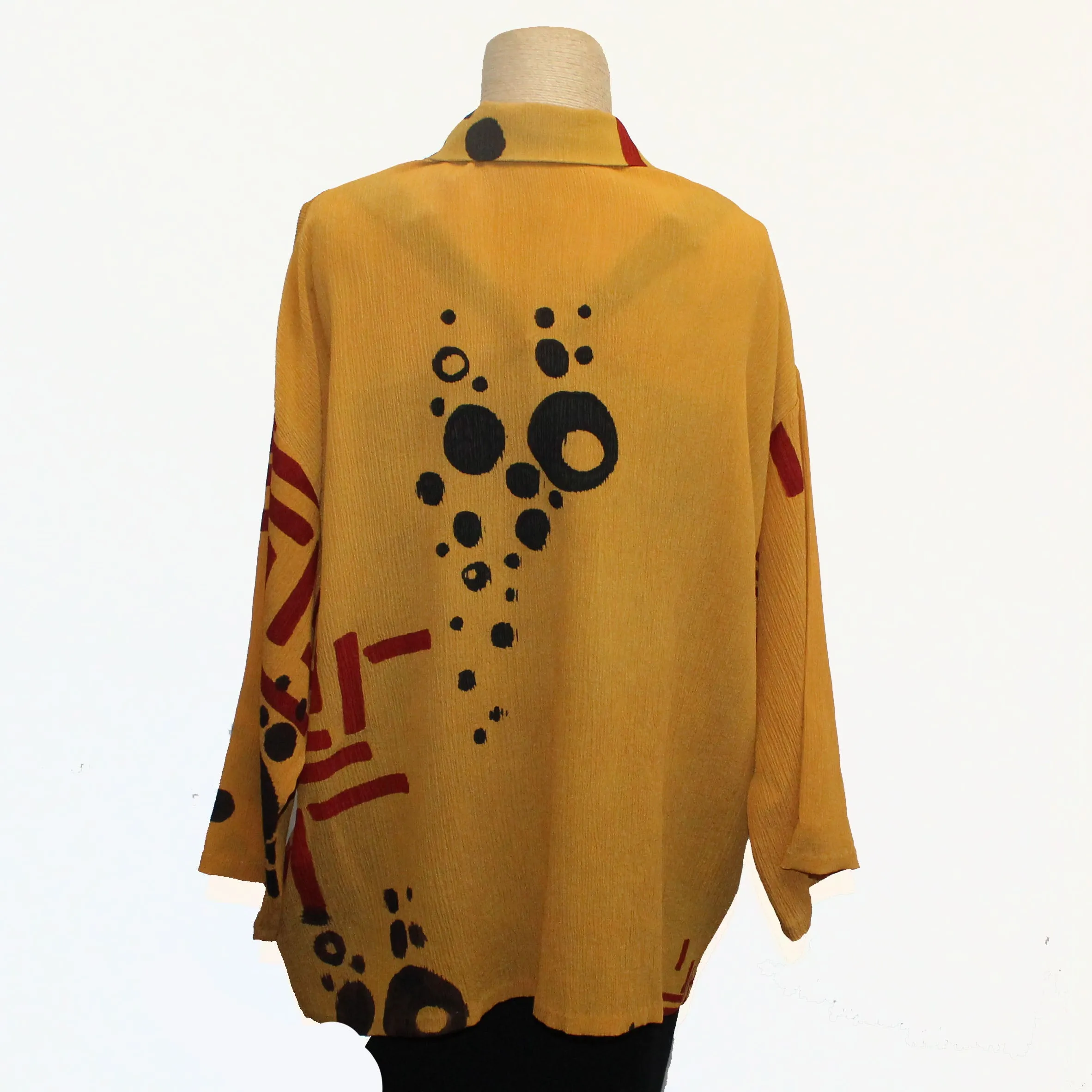 Kiss of the Wolf Top, Kimono, Cambodia, Red Aztec & Black, L