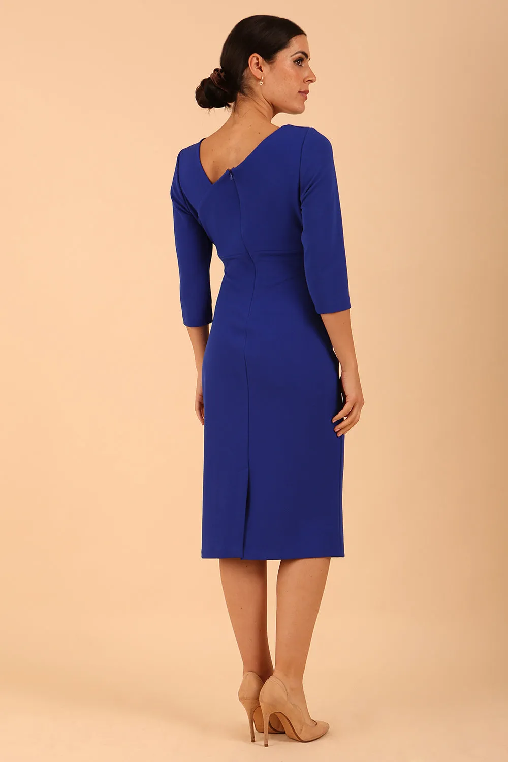 Kubrick Asymmetric Neckline Pencil Dress