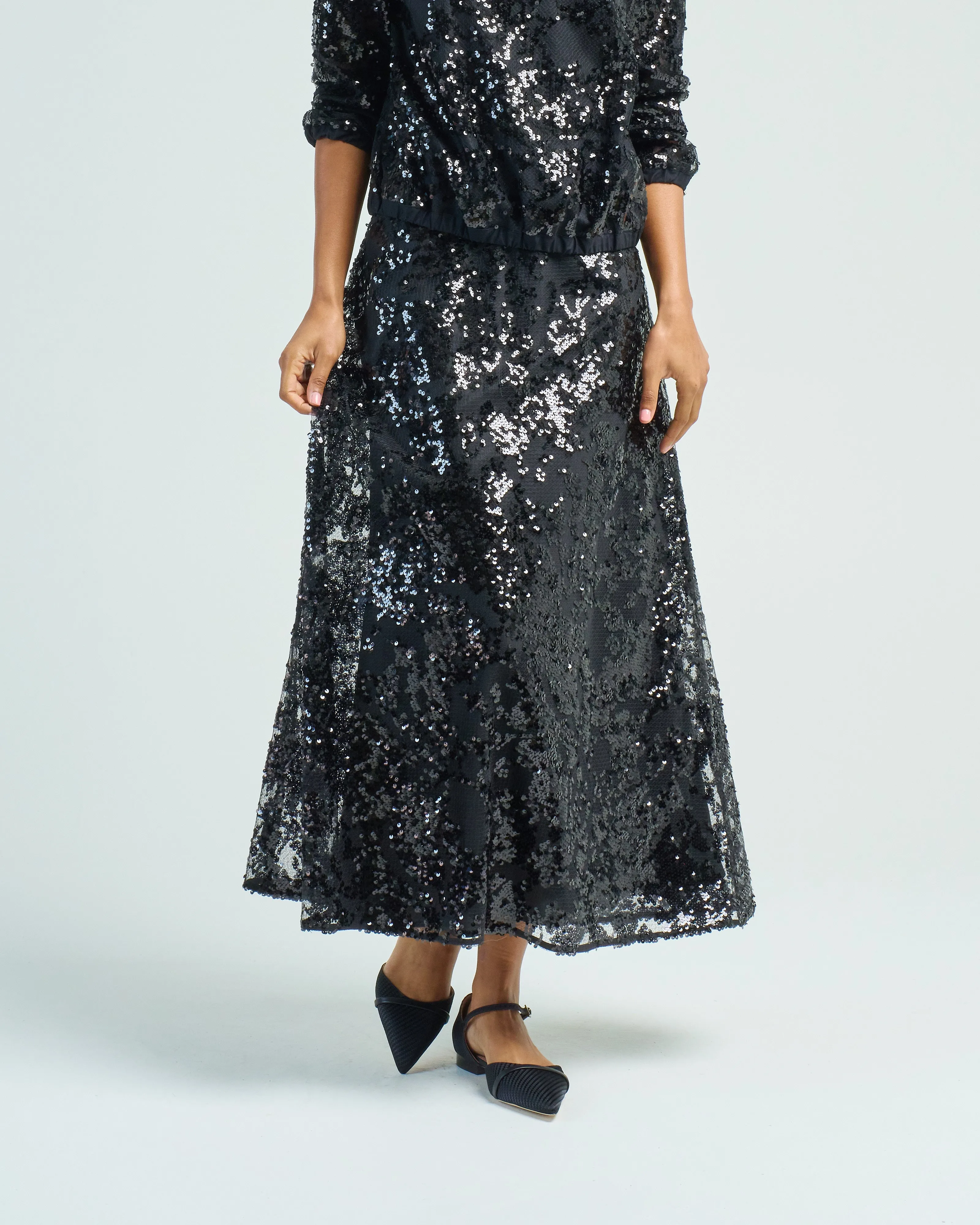 lace and sequin skirt