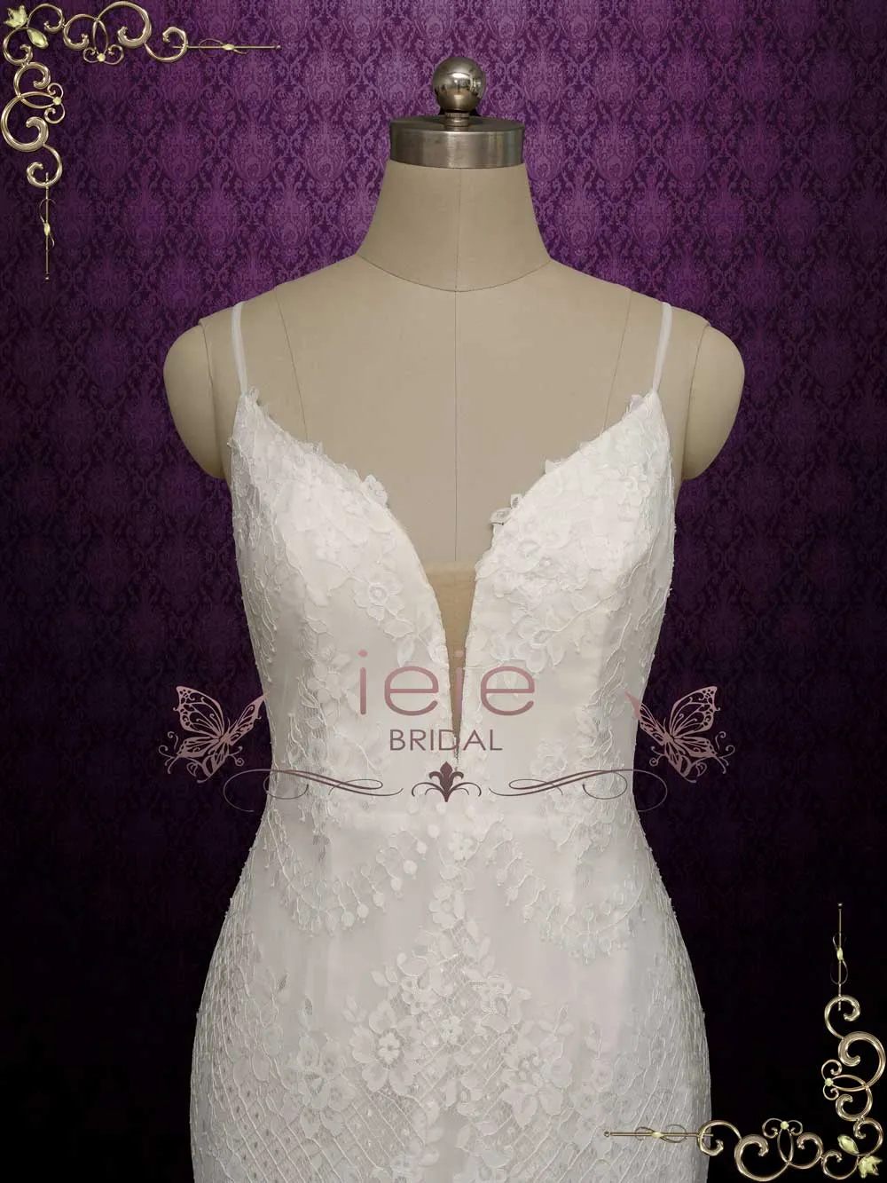 Lace Mermaid Wedding Dress with Lace Back CORDELIA