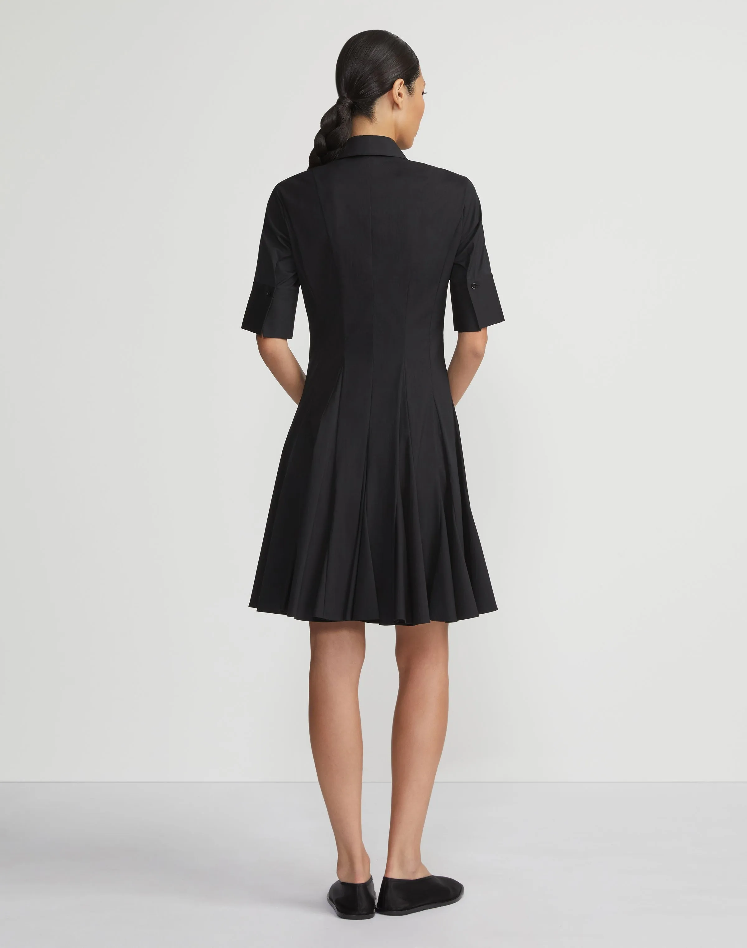 Lafayette 148 Peplum Shirtdress in Black
