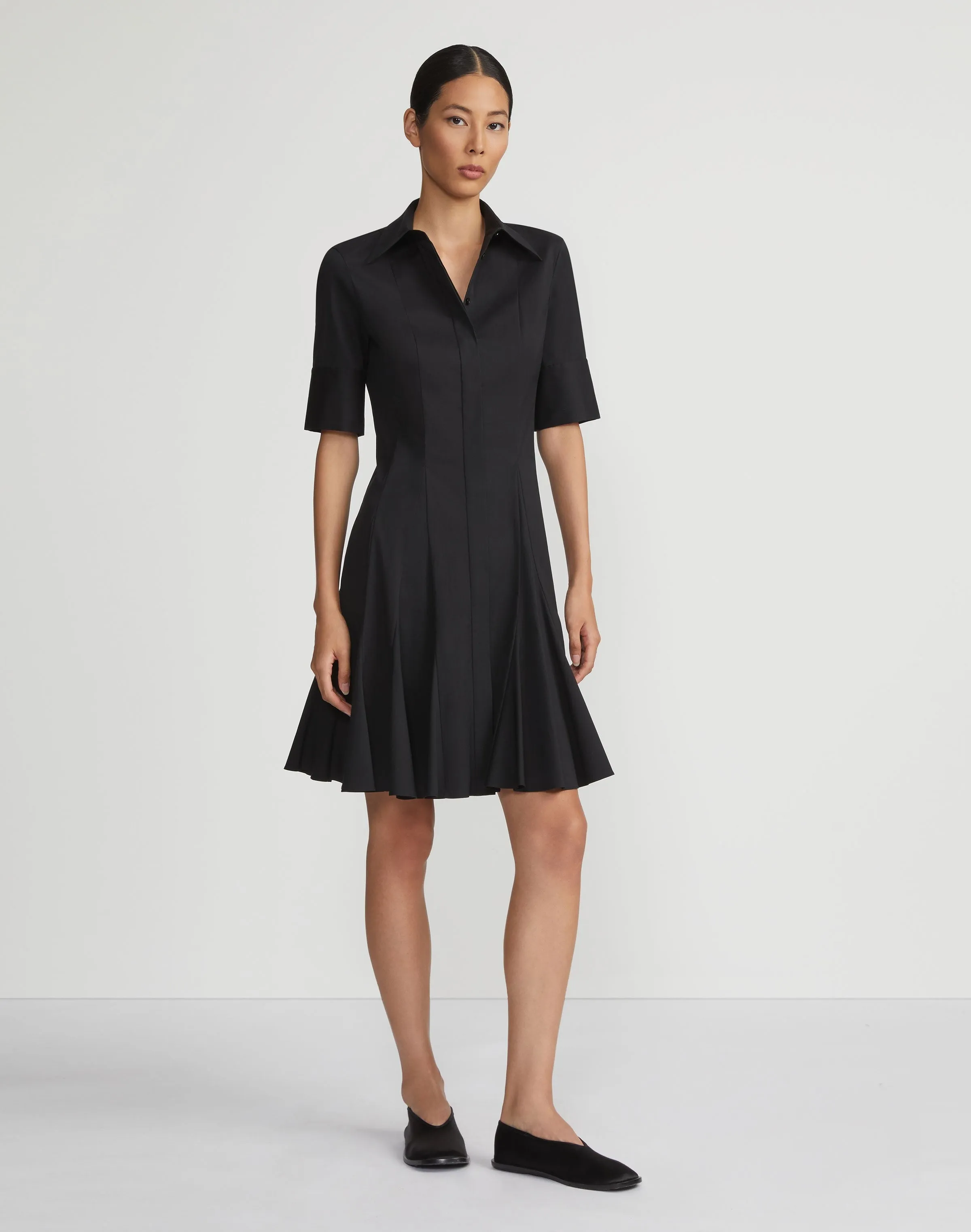 Lafayette 148 Peplum Shirtdress in Black