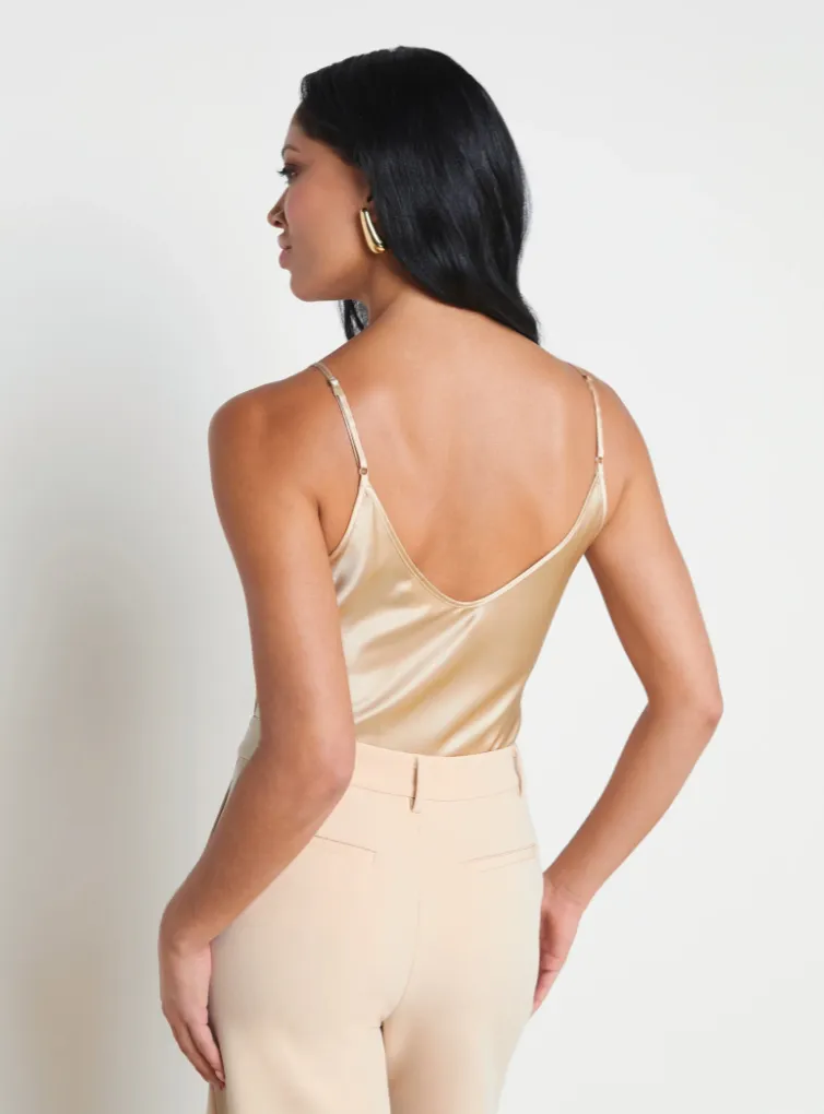 L'Agence - Lexi Silk Camisole Top - Toasted Almond