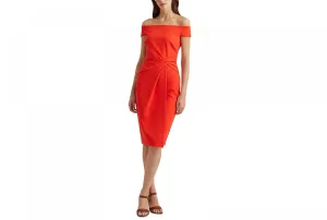 Lauren Ralph Lauren Womens Crepe Off-the-Shoulder Dress 253863510007