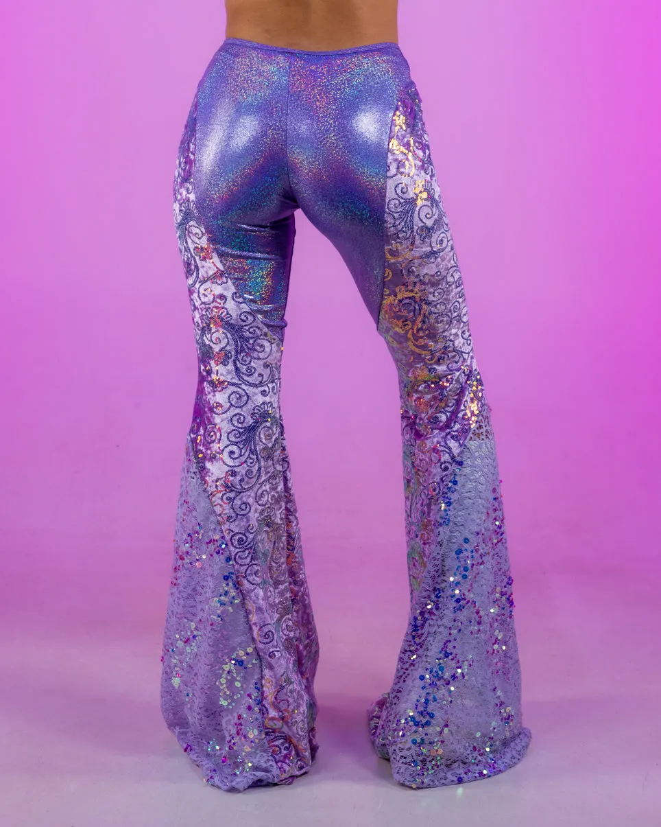 Lavender Cosmic Velvet Bell Bottom