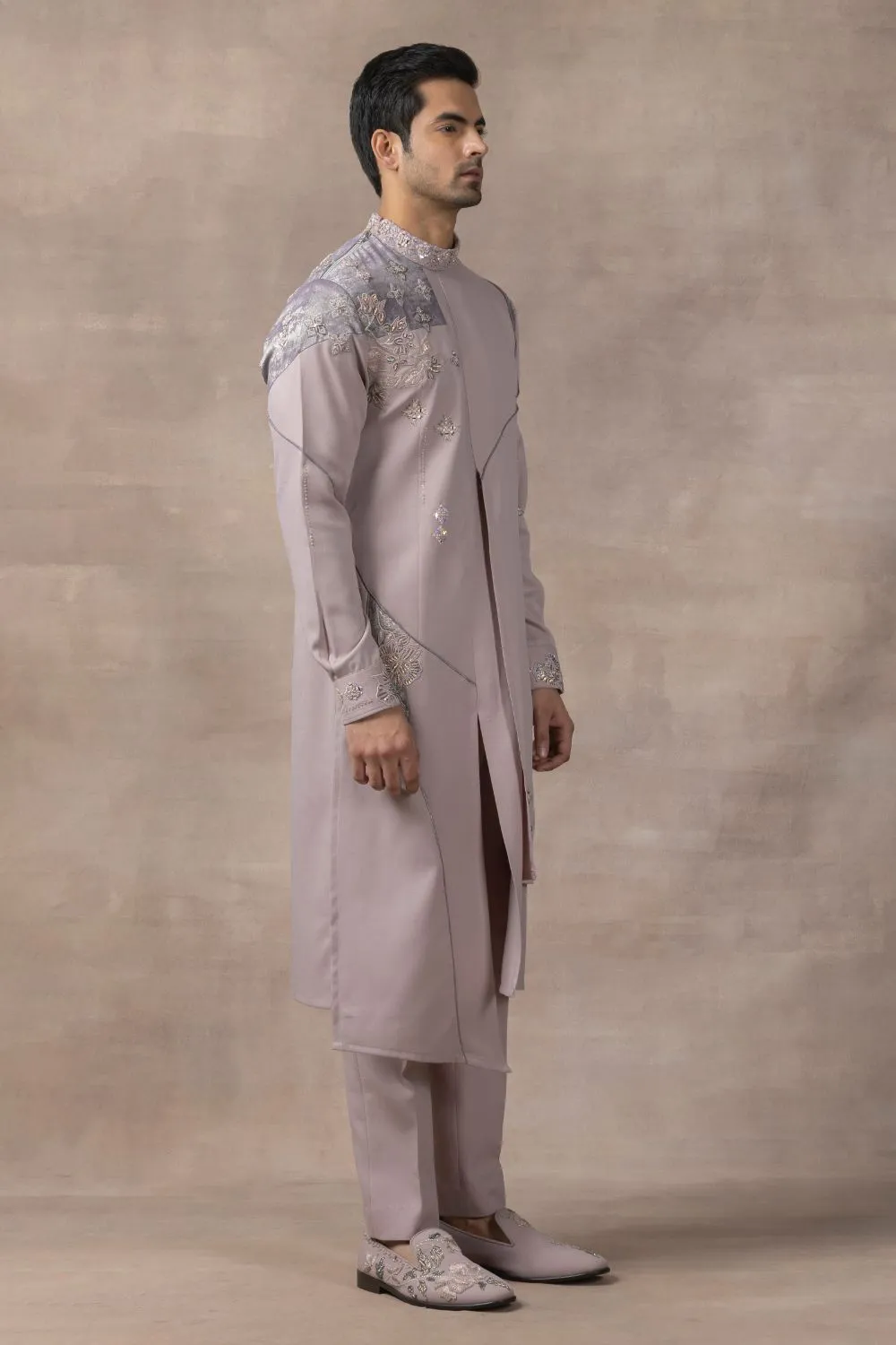 Lavender Panel Kurta Set