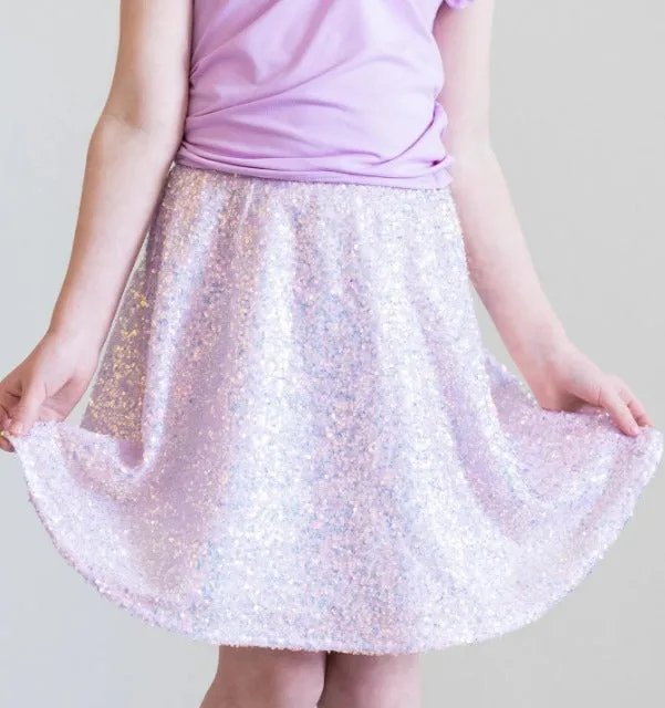 LAVENDER SEQUIN TWIRL SKIRT | Mila and Rose